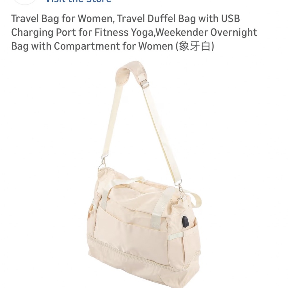 Women's Tote Bag - Cream Travel Tote